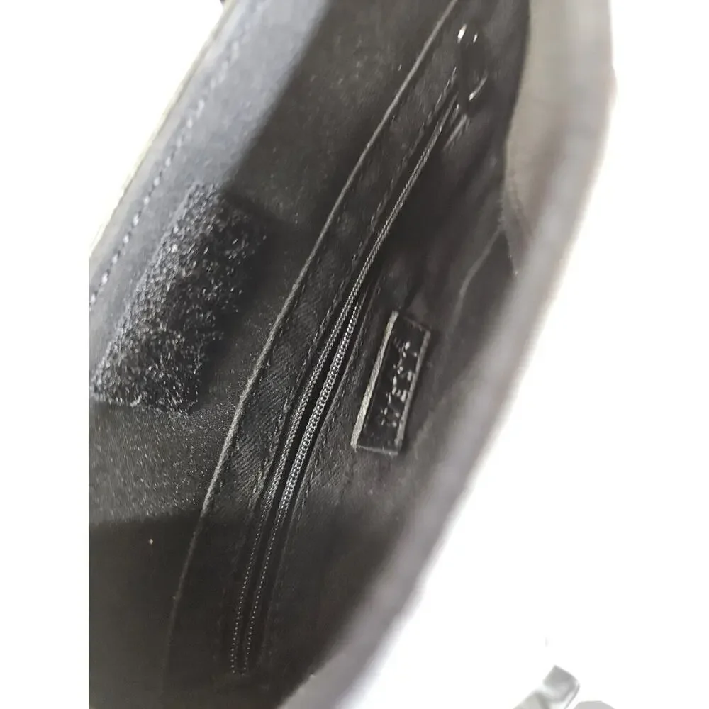 Nine West Black Leather Flat Wallet Shoulder Bag Quiet Luxury Minimalist
